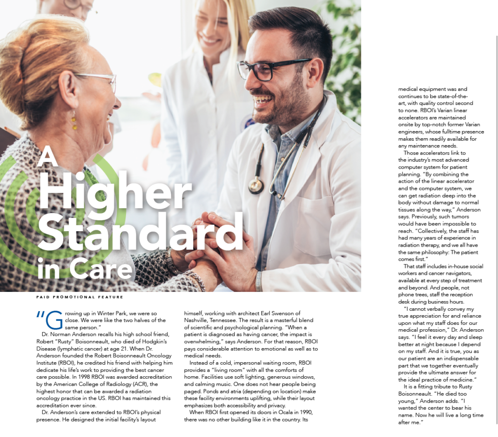 A Higher Standard In Care July 2022 Robert Boissoneault Oncology